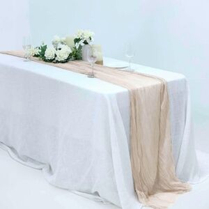 Beige Gauze Cheesecloth Table Decor Runner Party Boho Holiday Rustic